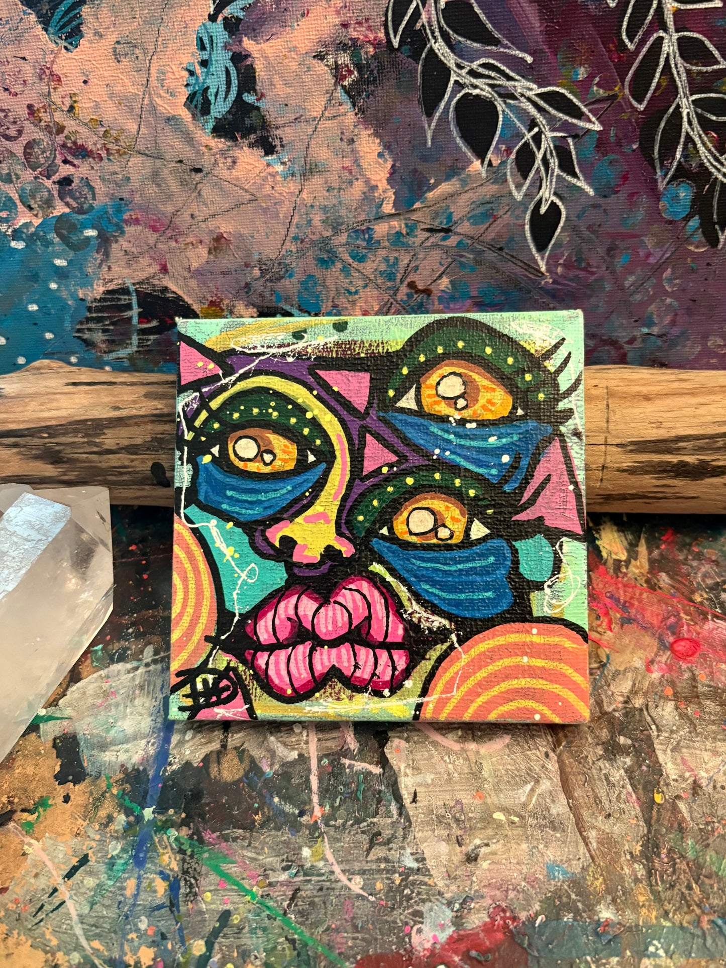 4x4 Mini Canvas Acrylic Painting 016