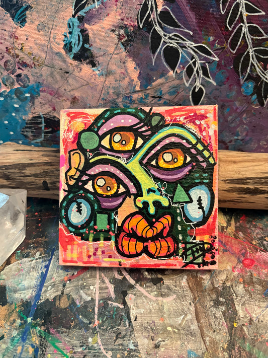 4x4 Mini Canvas Acrylic Painting 018