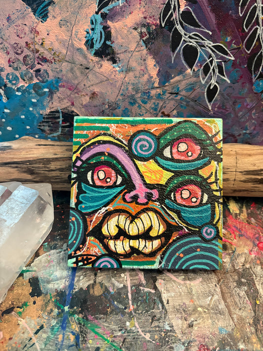 4x4 Mini Canvas Acrylic Painting 019