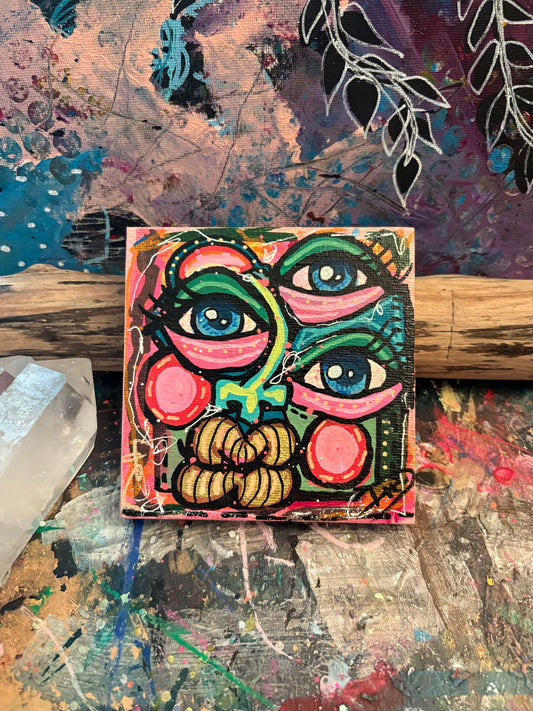 4x4 Mini Canvas Acrylic Painting 010