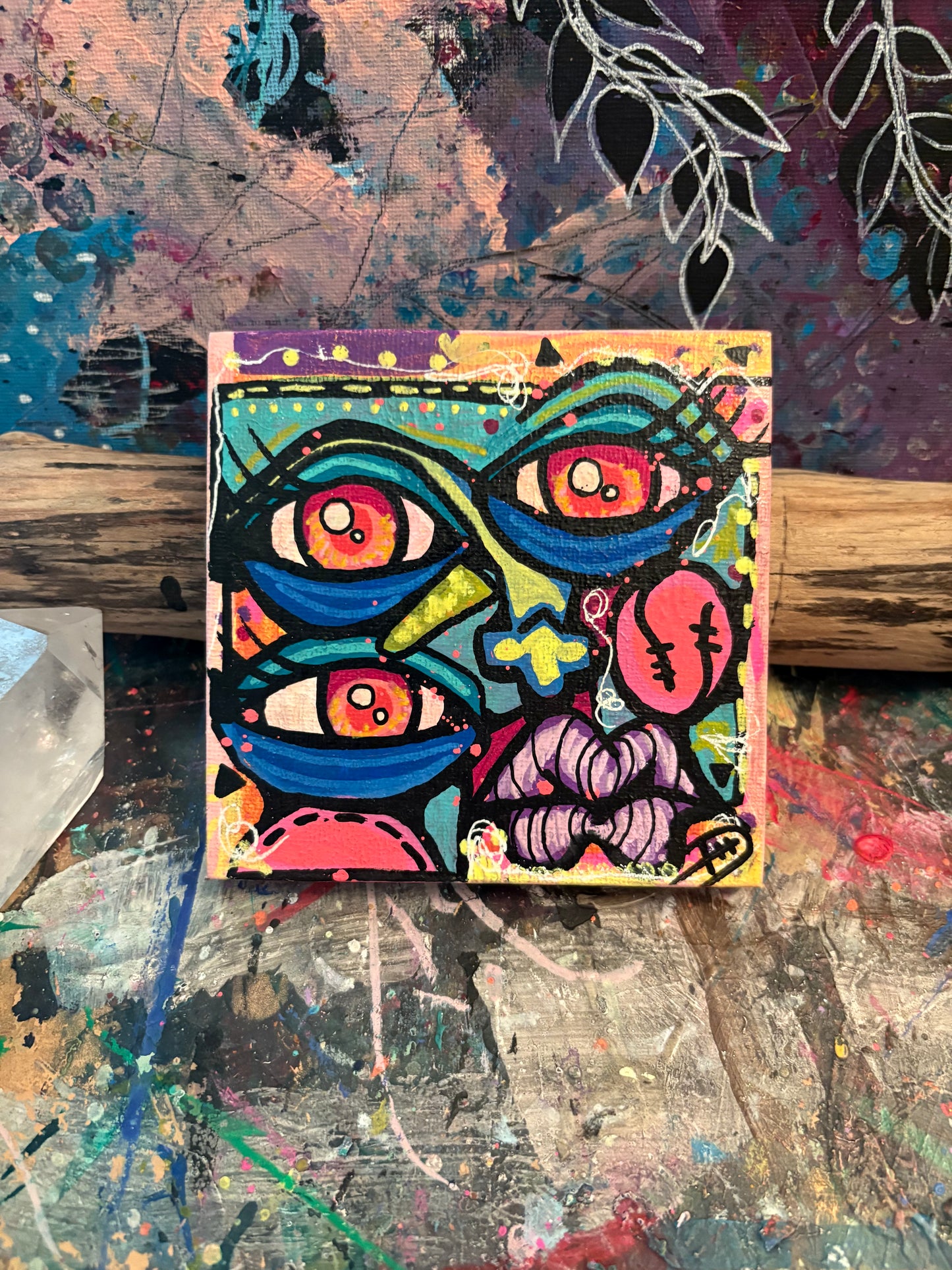 4x4 Mini Canvas Acrylic Painting 017