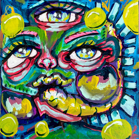 Cosmic Dopamine - 8x8 Acrylic Painting