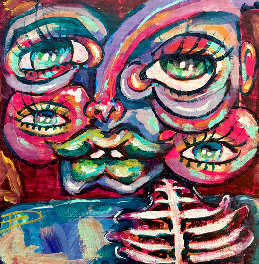 Cardiac Necrosis - 8x8 Acrylic Painting