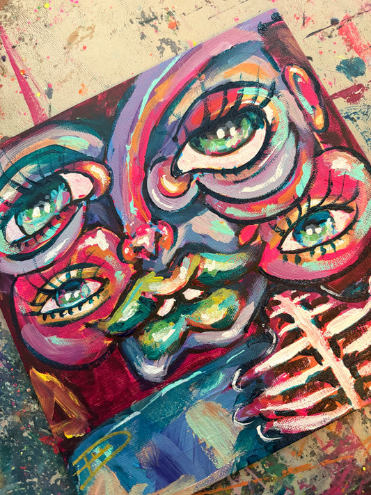Cardiac Necrosis - 8x8 Acrylic Painting