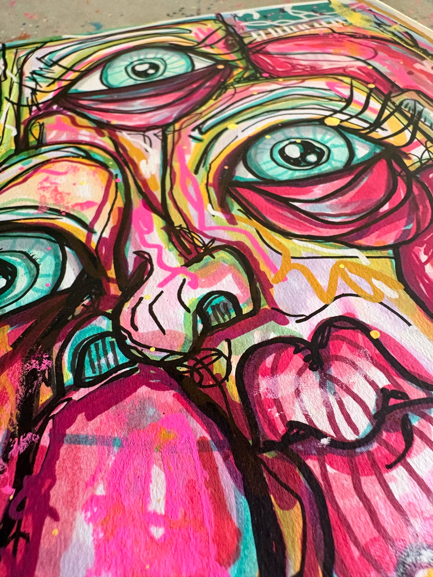 8.5 x 11 Mixed Media Cubism portrait