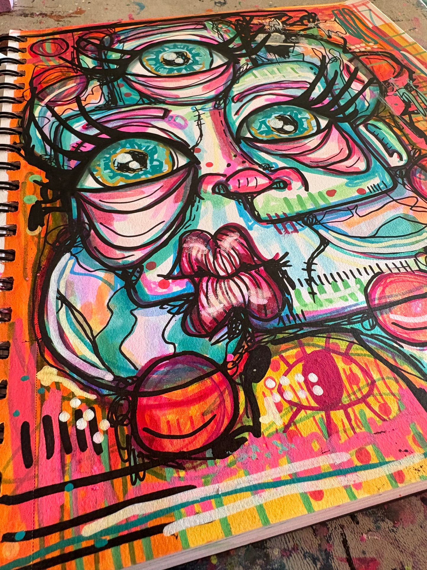 8.5x11 Mixed Media Abstract Art