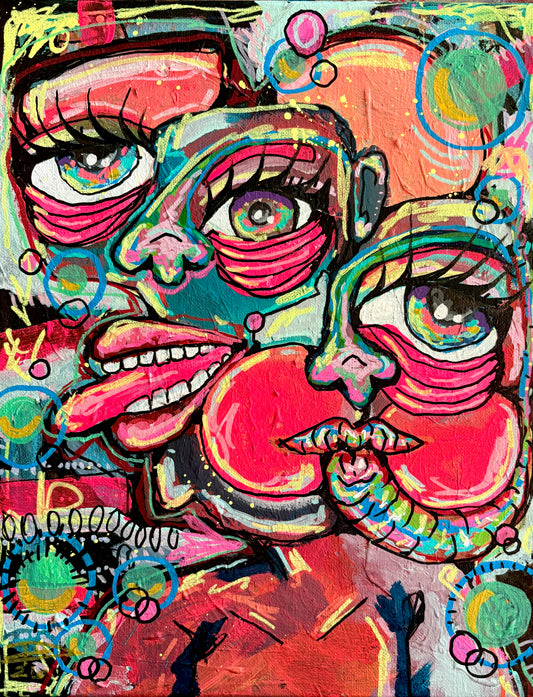 Candy Colored Confessions 11x14 Acrylic Painting on Canvas
