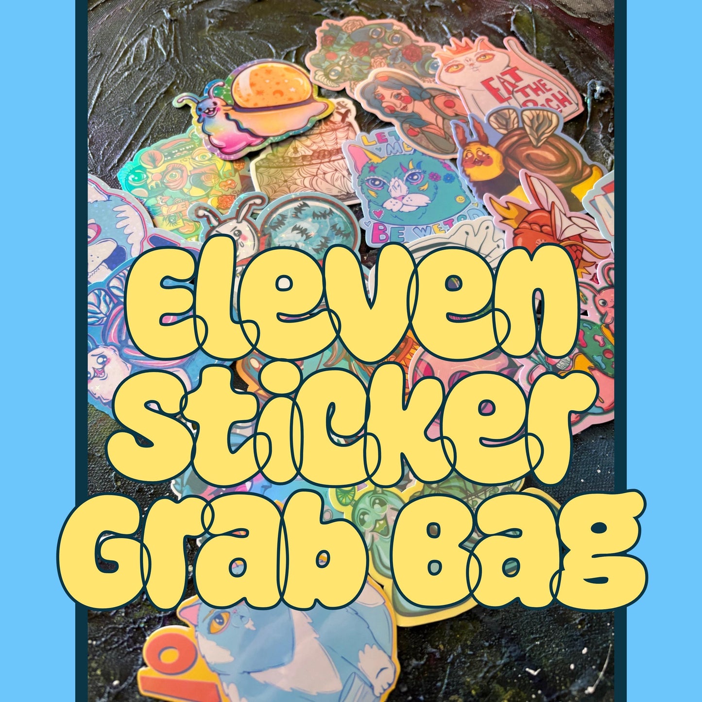 Handmade Human Drawn Sticker Grab Bag | 11 Unique Planner, Journal, Kindle Stickers