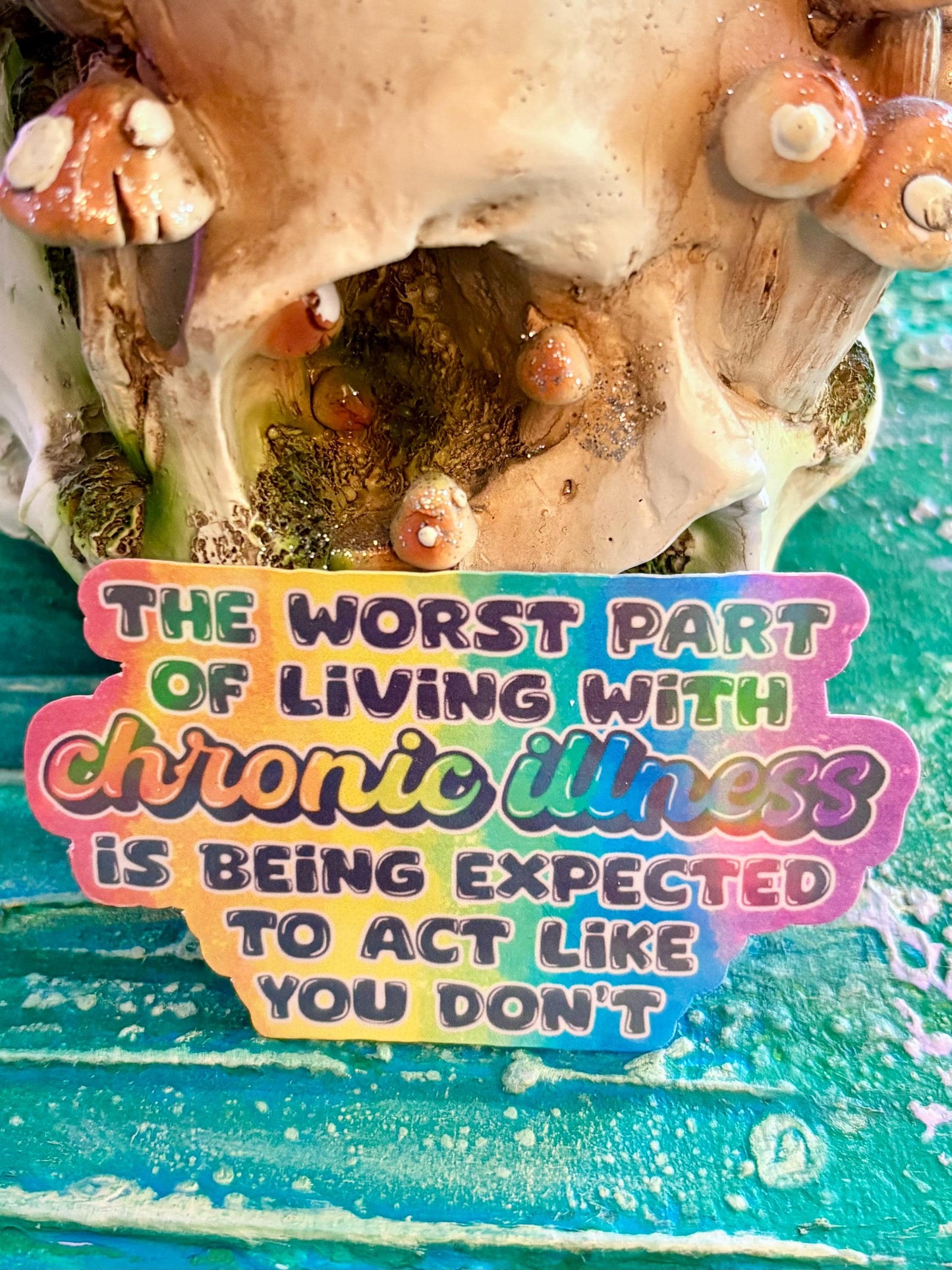 Handmade Holographic Spoonie Sticker: Chronic Illness, Disability Acceptance | Hollie Day Artist