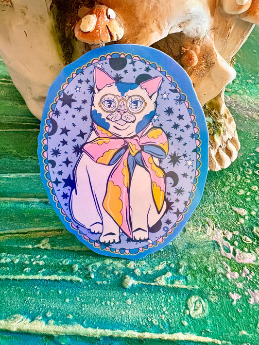 Hand Drawn Whimsical Cat  Sticker