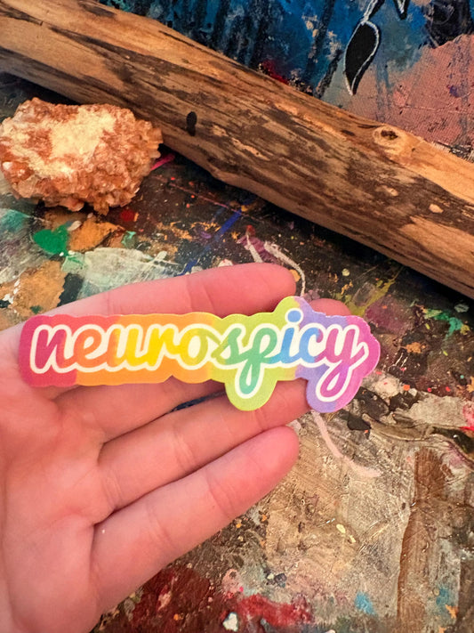 Handmade Neurospicy Sticker: Rainbow Holographic Sticker