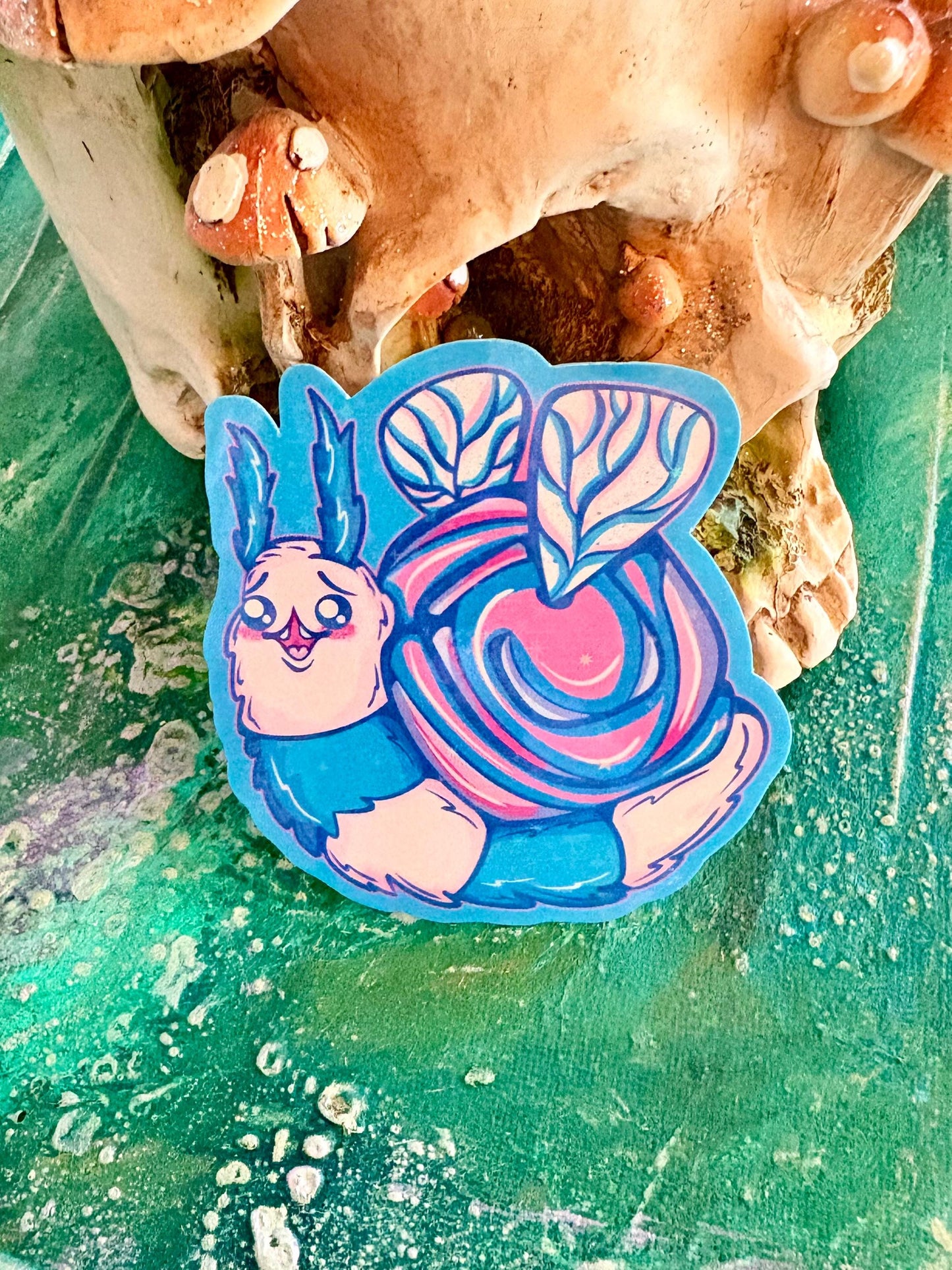 Hand Drawn Bee Snail Sticker | Holographic Pastel Insect Art | Handmade Snail Art | Hollie Day Artist