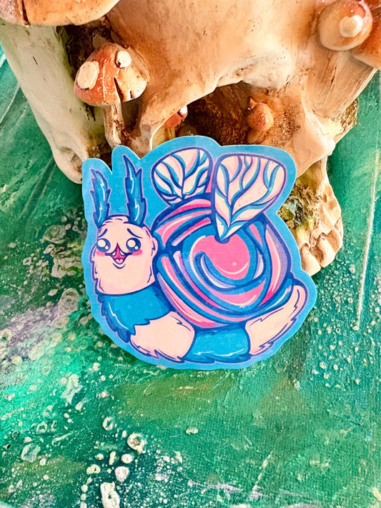 Hand Drawn Bee Snail Sticker | Holographic Pastel Insect Art | Handmade Snail Art | Hollie Day Artist