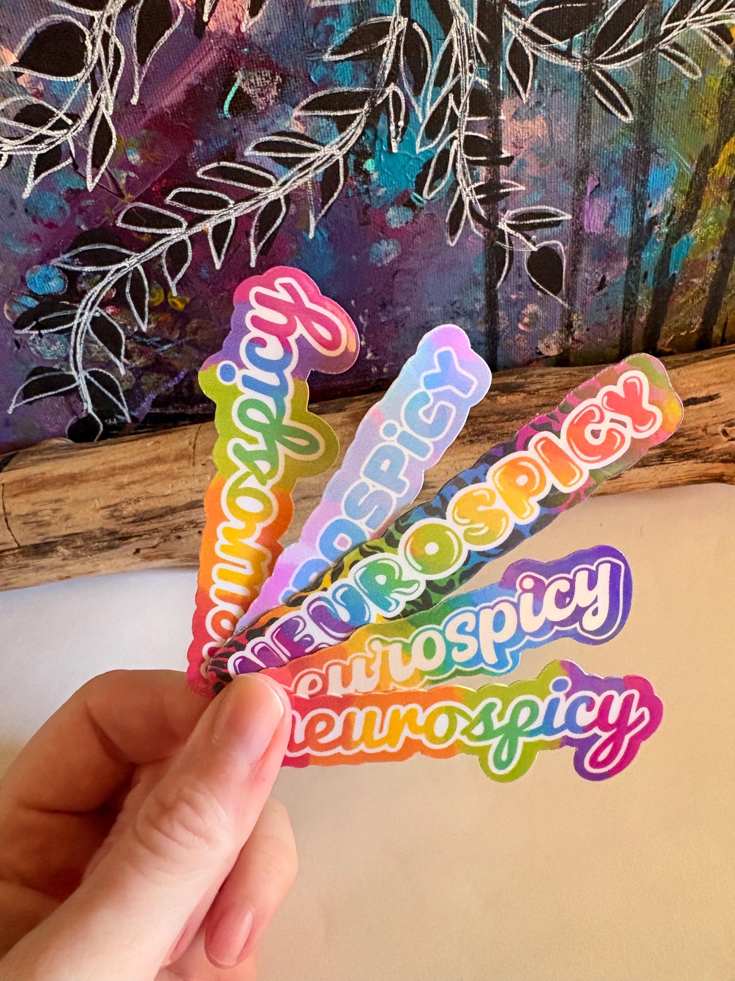 Handmade Neurospicy Stickers | Holographic Sticker Pack, Hollie Day Art