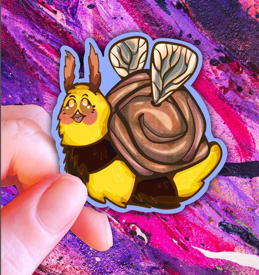 Bee Snail Sticker | Holographic Honeybee Insect Art
