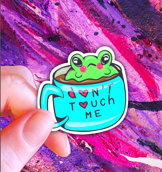 New Don’t Touch Me Frog Sticker | Cute Kawaii Frog Sticker | Neurospicy  Sticker | Frog Sticker | Holographic Sticker | ADHD Sticker