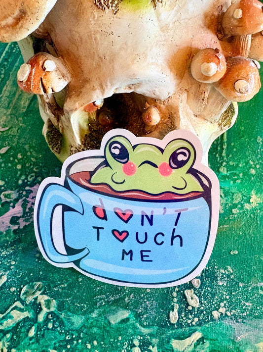 New Don’t Touch Me Frog Sticker | Cute Kawaii Frog Sticker | Neurospicy  Sticker | Frog Sticker | Holographic Sticker | ADHD Sticker