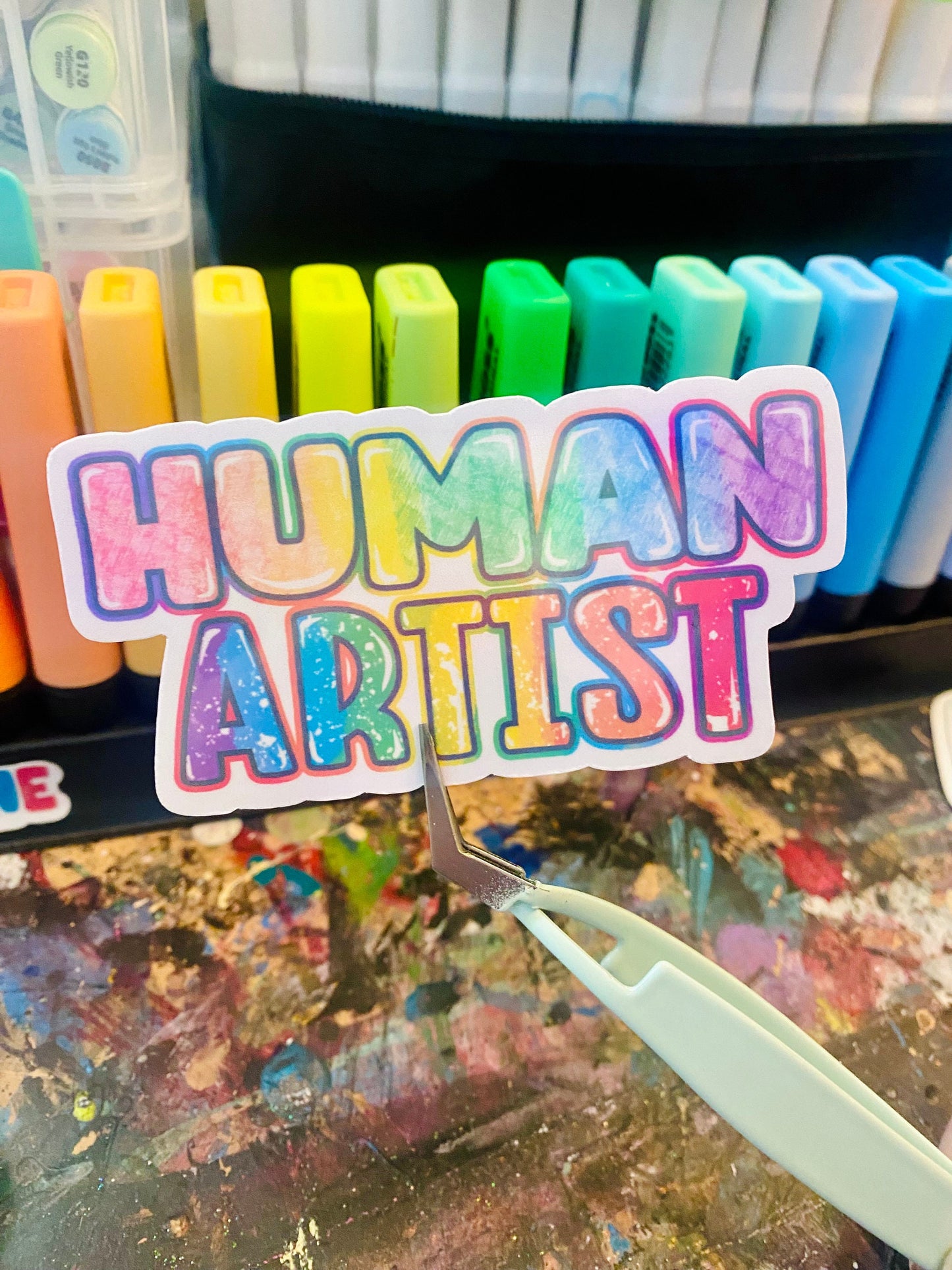 Hand Drawn Human Artist Sticker | Support Living Artist | Hollie Day Art