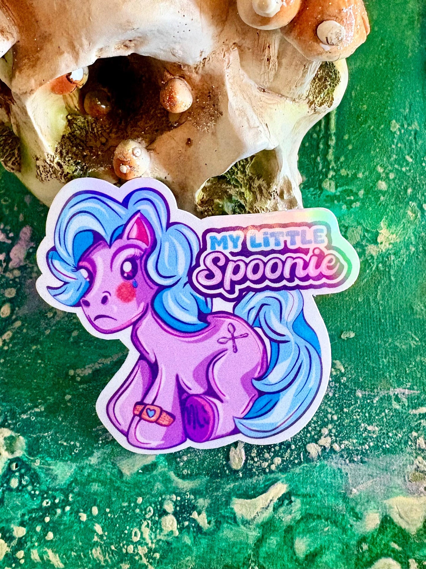 My Little Spoonie Sticker: Chronic Illness Awareness, Purple Pony