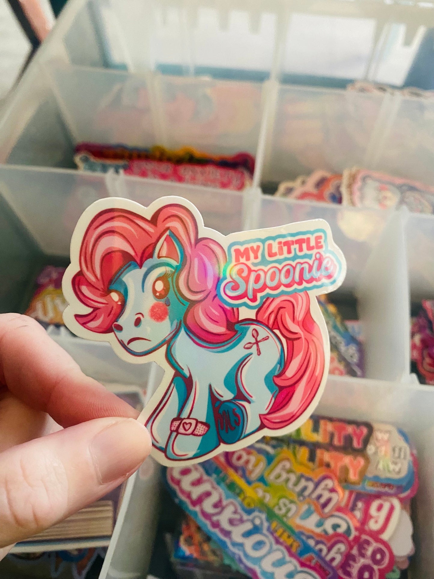 My Little Spoonie Sticker: Chronic Illness Awareness, Handmade Vinyl